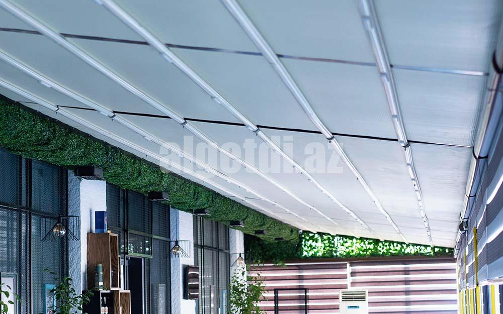 Perqola hərəkətli tavan sisteminin qurulması