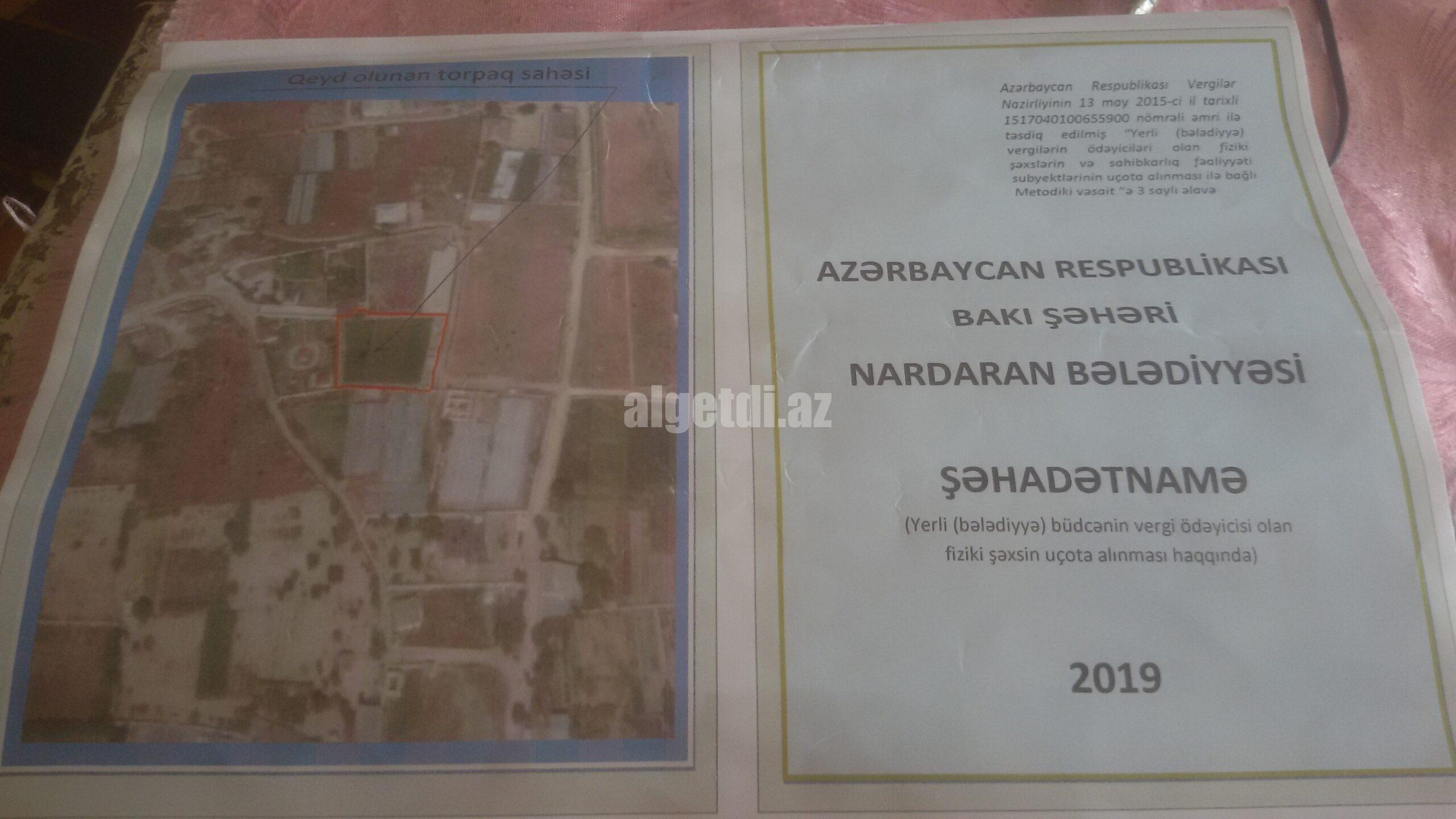 Nardaranda bağlarında 25 sot torpag sahəsi