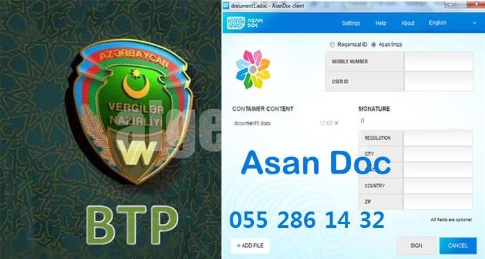 Btp, Asandoc proqramının yüklənməsi
