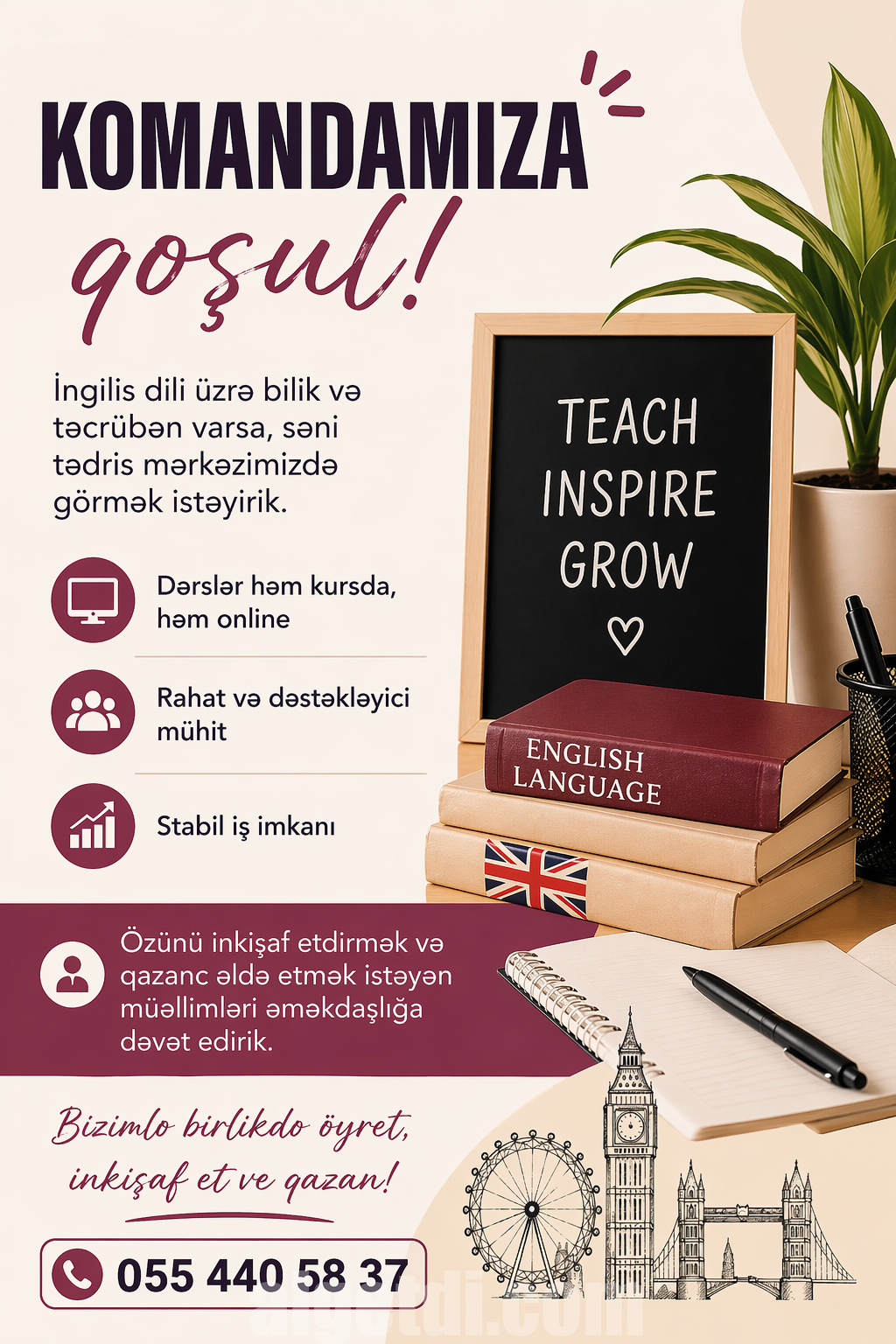 Kurs ingilis dili müəllimlərini əməkdaşlığa dəvət edir