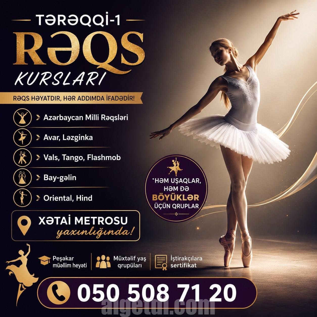 Xətai metrosu yaxınlığında rəqs və gimnastika dərsləri
