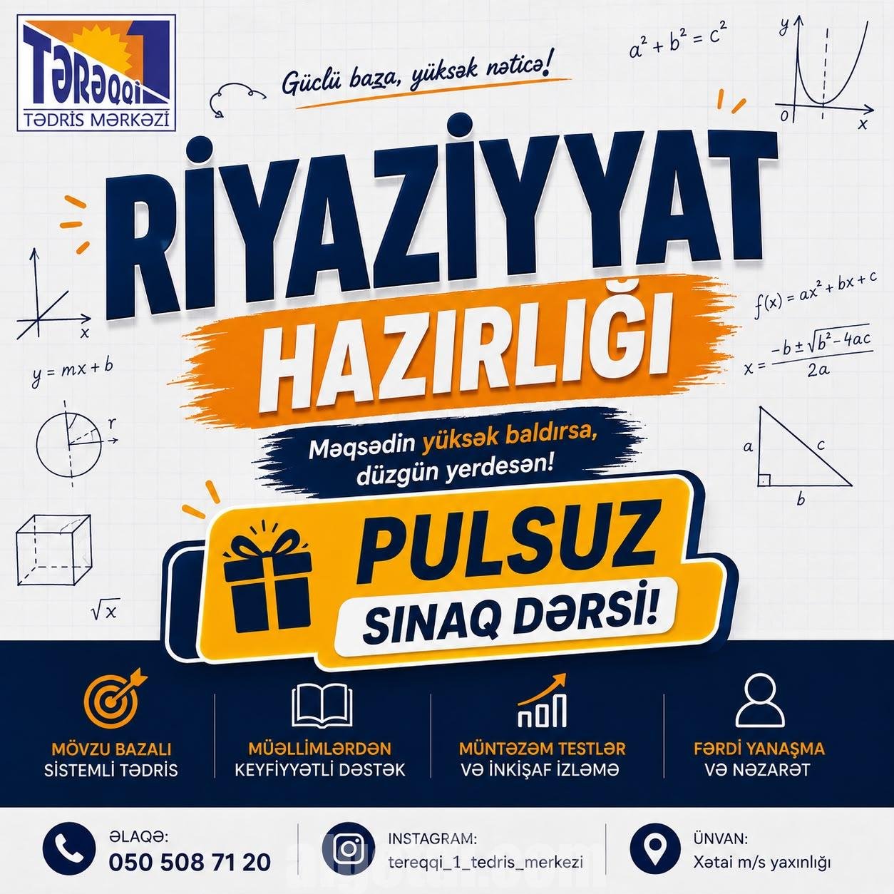 Xətai metrosu yaxınlığında riyaziyyat hazırlığı