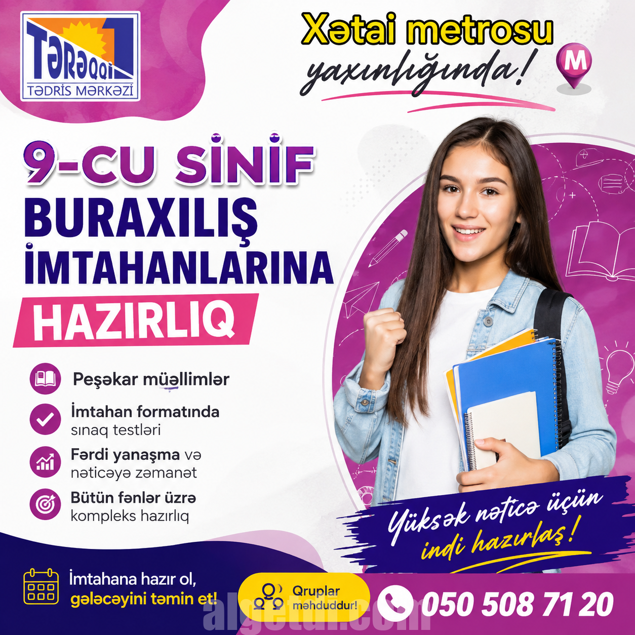 Xətai metrosu 9cu sinif buraxılış imtahanlarına hazırl
